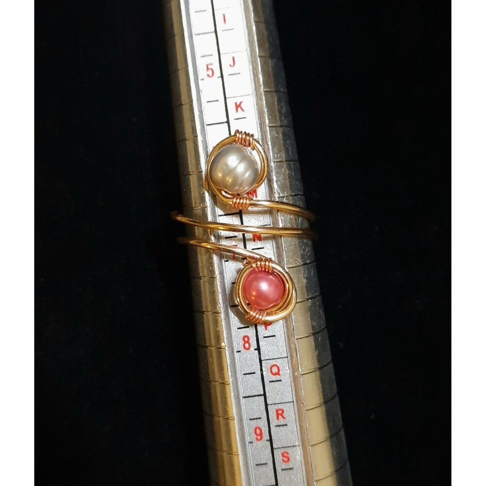 Handmade Adjustable Freshwater Pearl Copper Wire Ring